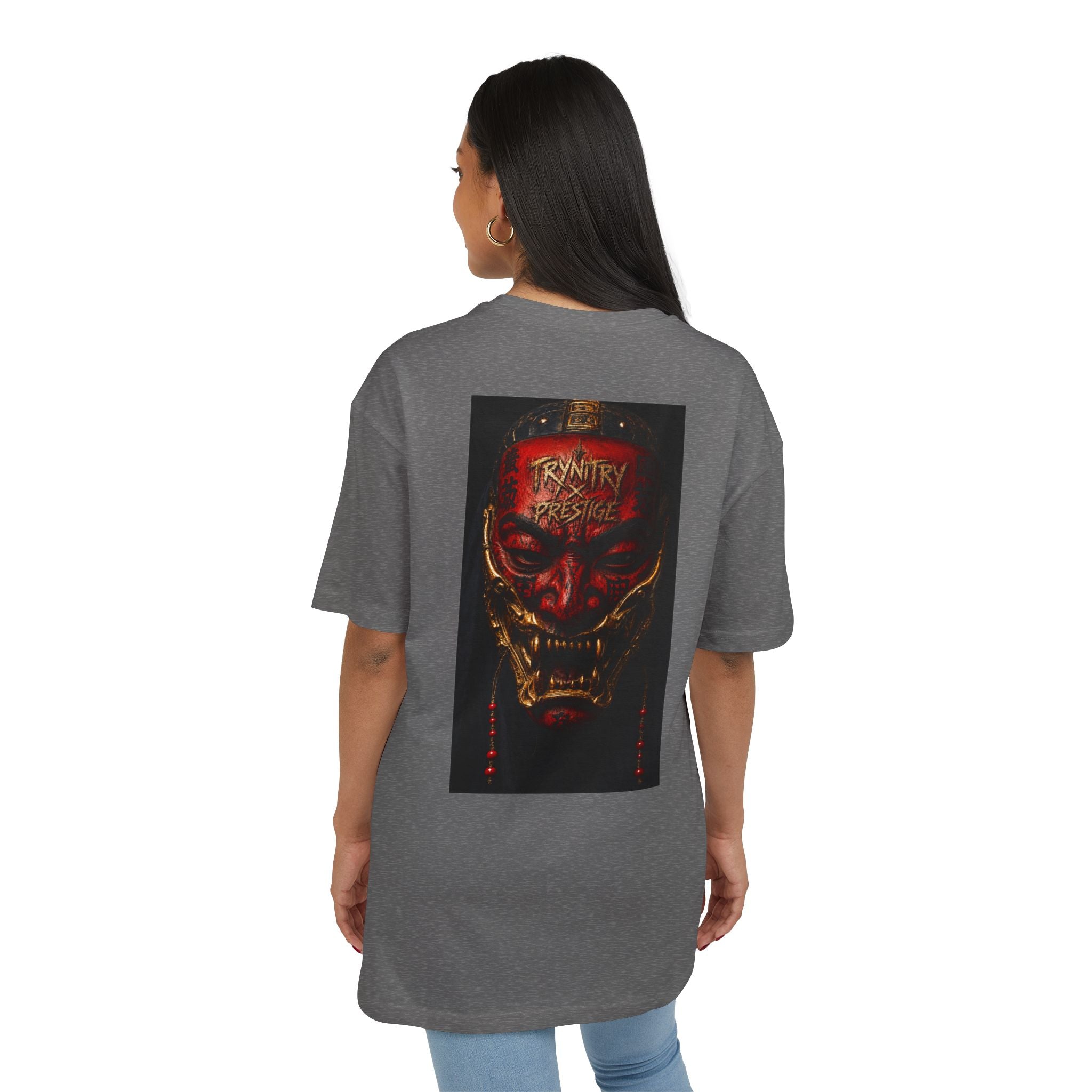 Horror Mask Graphic Tee — "Trynity x Prestige" Oversized Streetwear