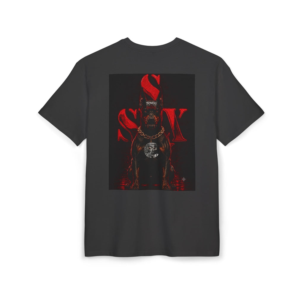 Graphic Tee — 'Trynity x Prestige' Red Skull Back Print Oversized T-Shirt