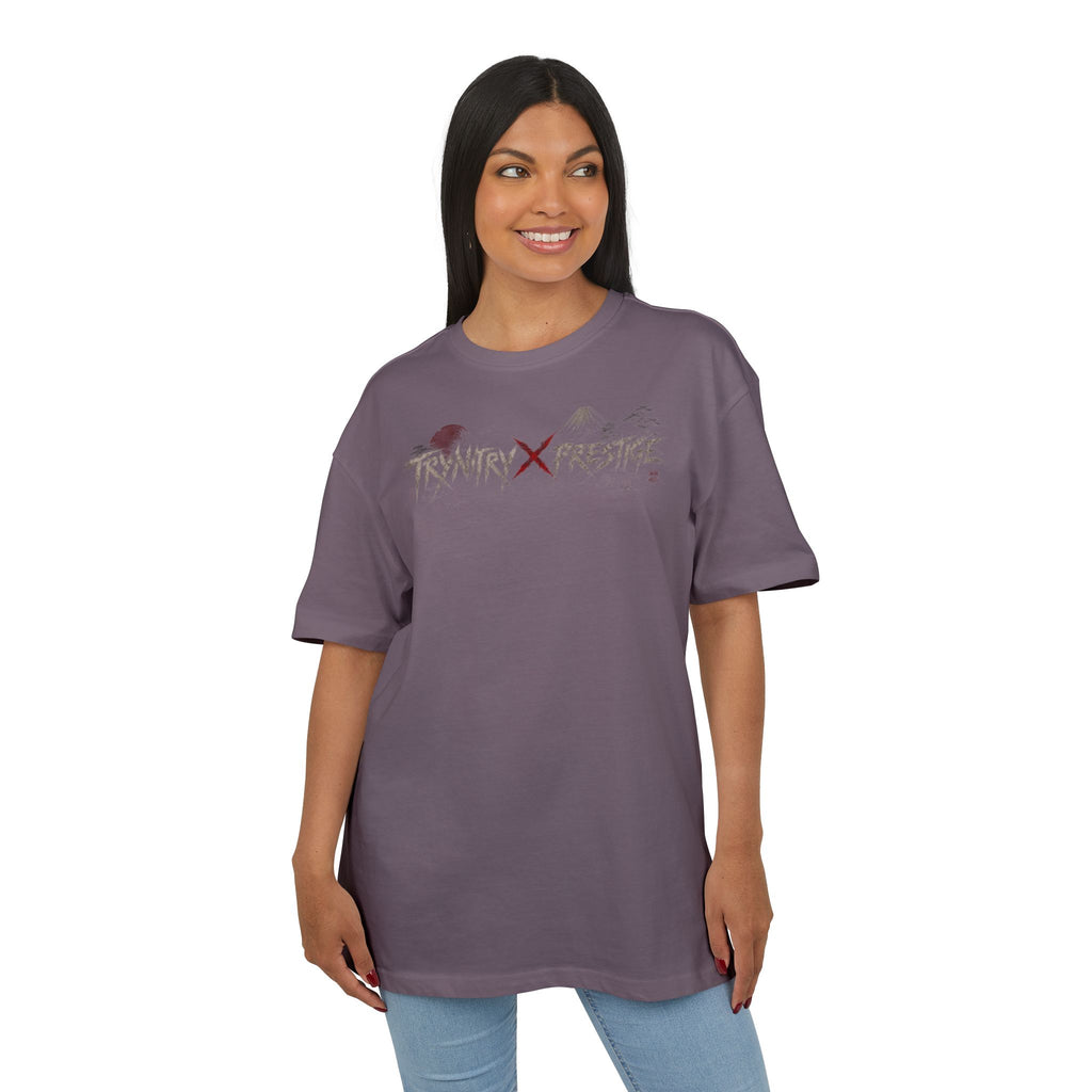 Oversized Tee — 'Trynity x Prestige' Graphic Back Print Samurai Woman