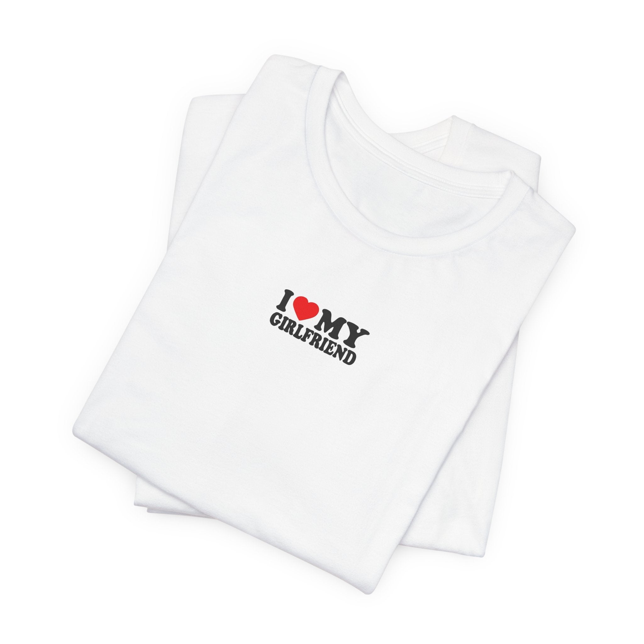 I  My Girlfriend Tomboy Racer-Style Graphic T-Shirt