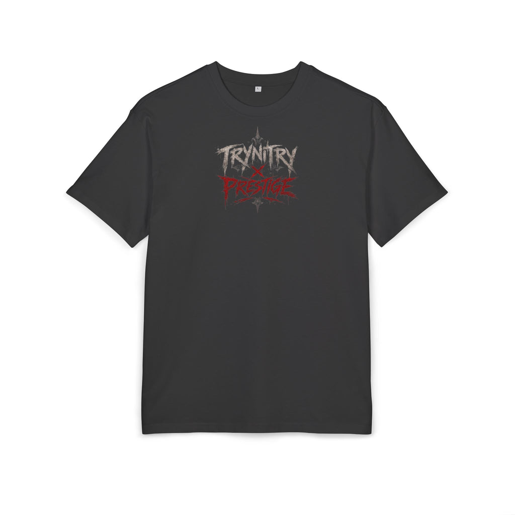 Graphic Tee — 'Trynity x Prestige' Red Skull Back Print Oversized T-Shirt