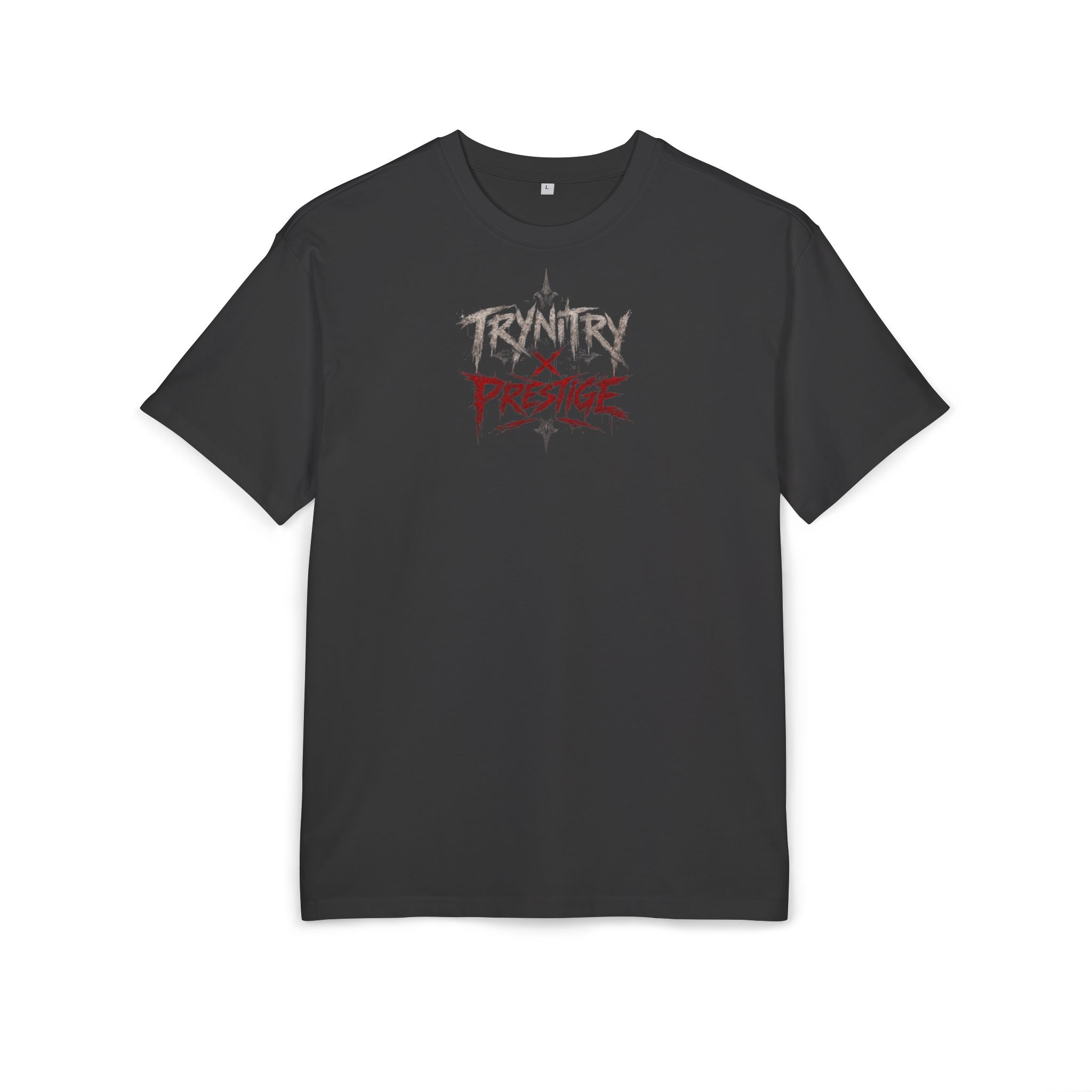 Graphic Tee — 'Trynity x Prestige' Red Skull Back Print Oversized T-Shirt