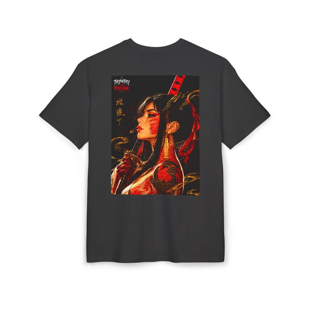 Oversized Graphic Tee — 'Trinity x Prestige' Japanese Oni Mask Streetwear