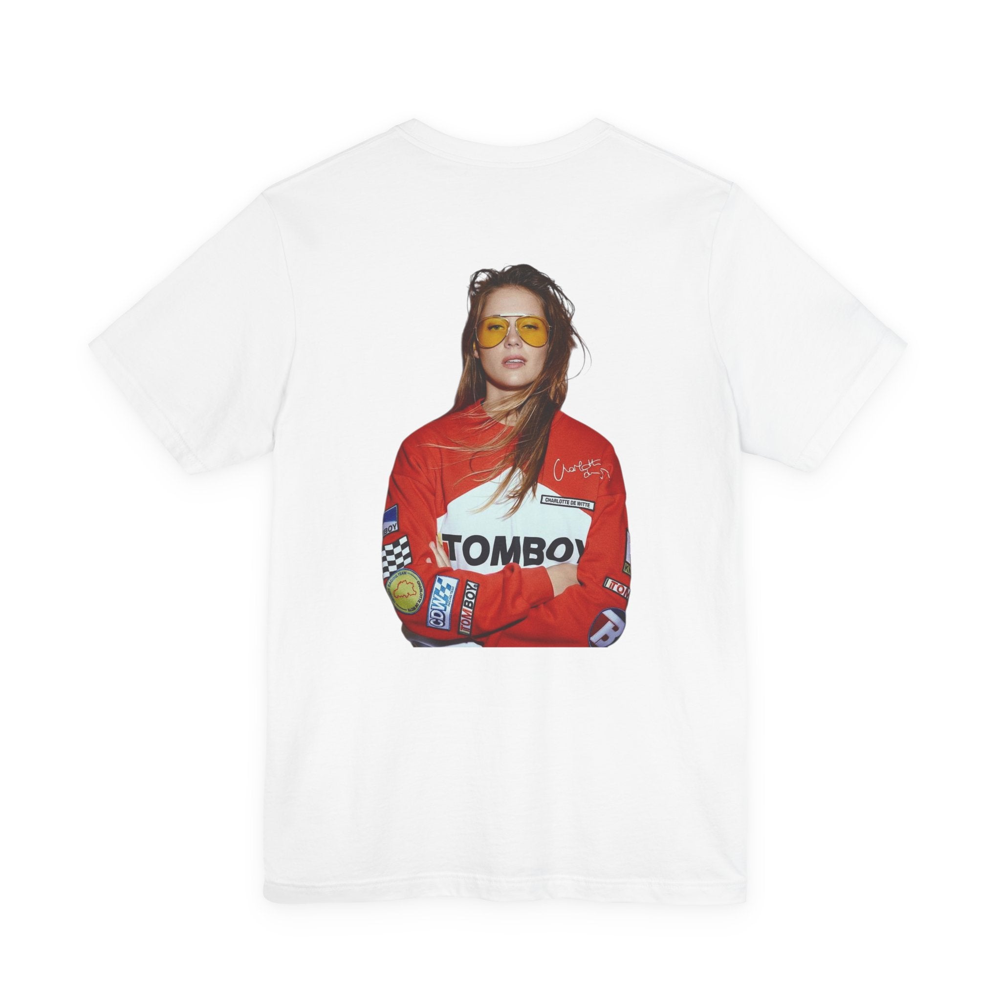 I  My Girlfriend Tomboy Racer-Style Graphic T-Shirt