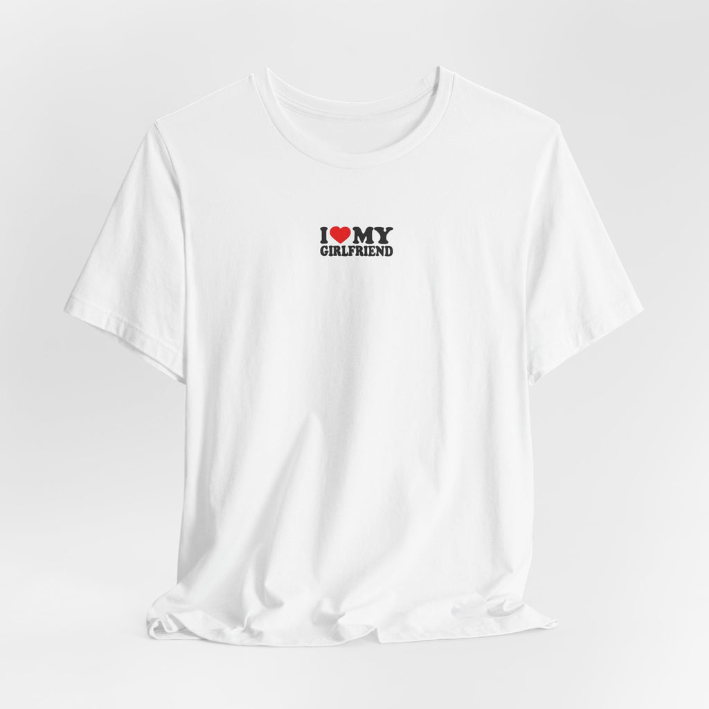 I  My Girlfriend Tomboy Racer-Style Graphic T-Shirt