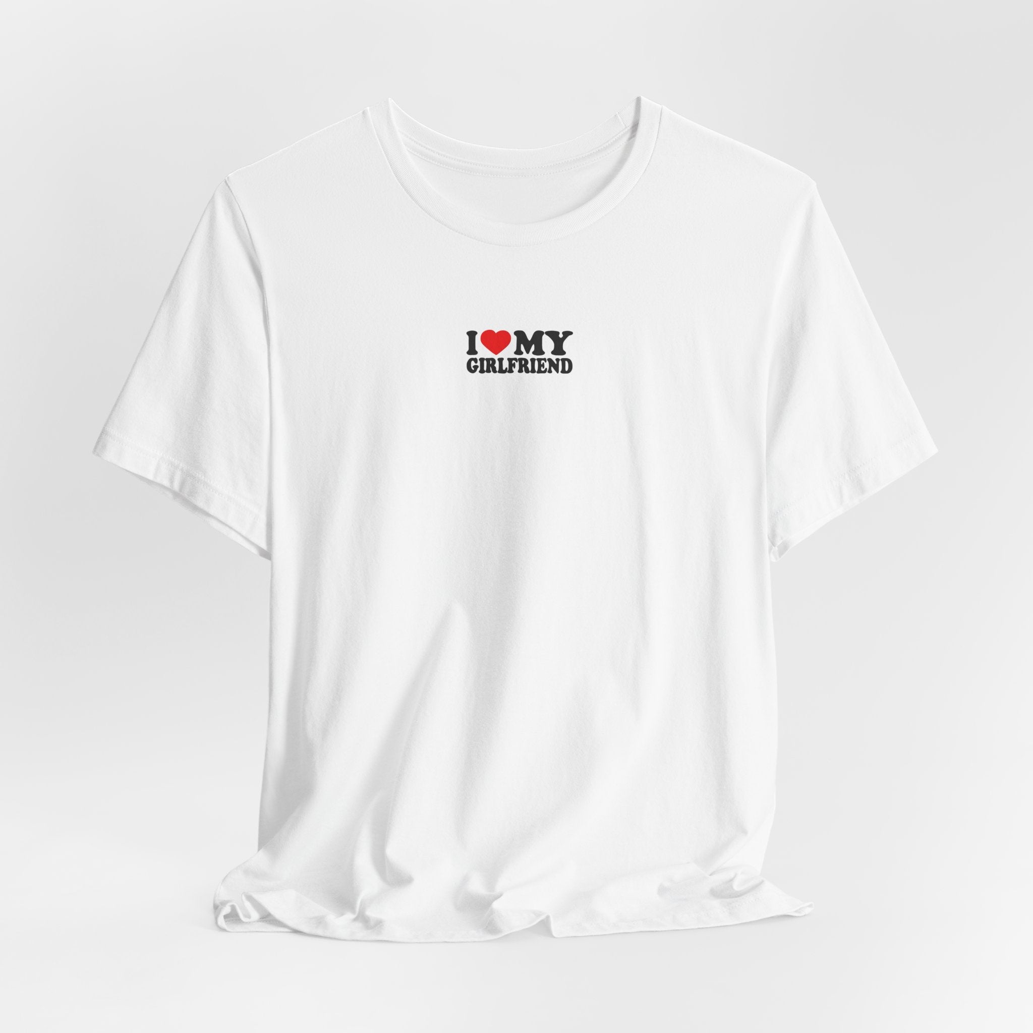 I  My Girlfriend Tomboy Racer-Style Graphic T-Shirt