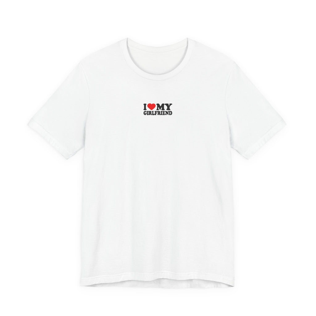 I  My Girlfriend Tomboy Racer-Style Graphic T-Shirt